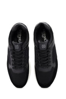 Derimod Zero Men's Black Thick-Soled Laced Fabric Sneaker | Derimod