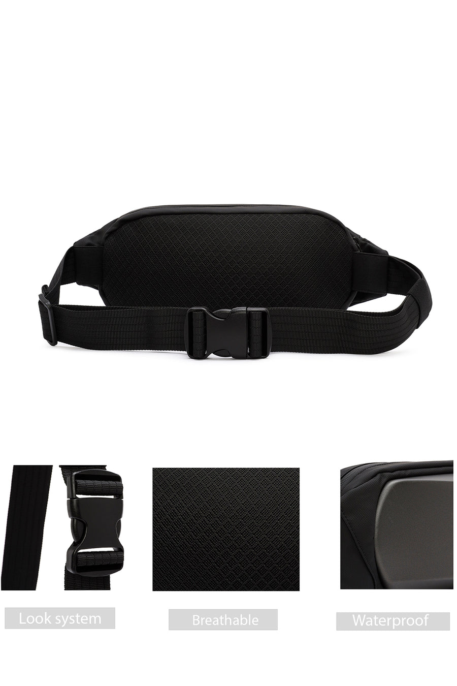 D-Pack Men's Gray Fabric Waist Bag