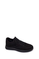 Erkek Siyah Bağcıklı Kalın Tabanlı Nubuk Deri Casual Sneaker | Derimod