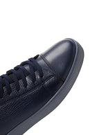 Men's Navy Blue Leather Sneaker | Derimod