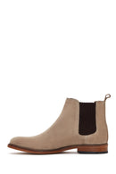Men's Mink Suede Leather Chelsea Flat Boots | Derimod