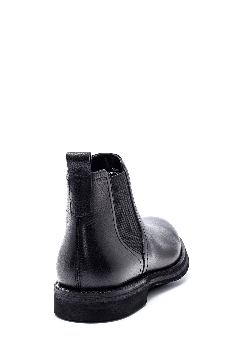 Men's Black Leather Chelsea Flat Boots