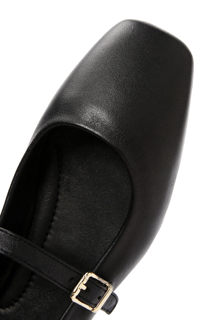 Women's Black Banded Leather Ballerinas