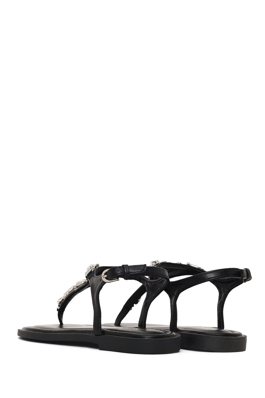 Woman Black Stone-Embellished Flip-Flop Sandal