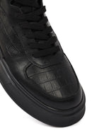 Men's Black Lace-Up Thick-Sole Leather Sport Boots | Derimod