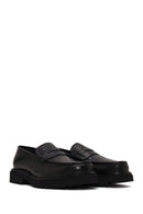 Male Black Leather Casual Loafer | Derimod