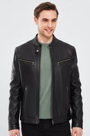 Paul Men's Black Leather Coat | Derimod