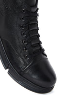 Men's Black Leather Zippered Boots | Derimod