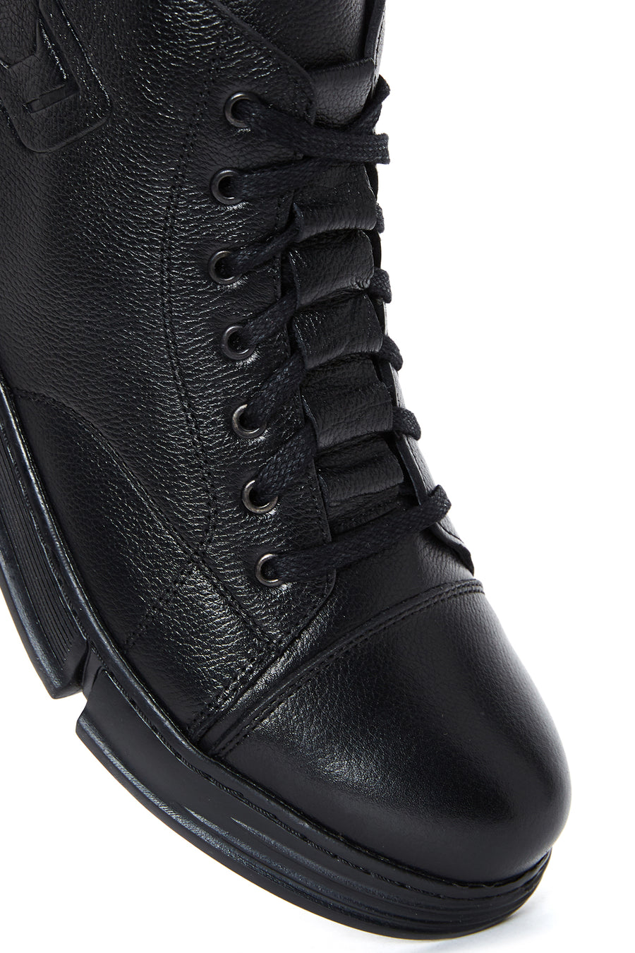 Men's Black Leather Zippered Boots