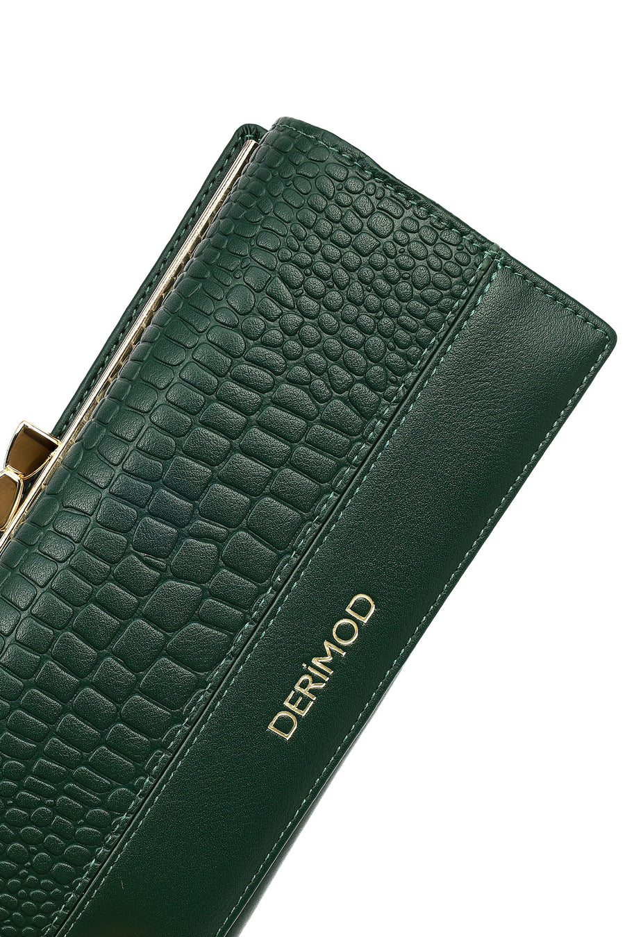 Women's Green Crocodile Patterned Wallet