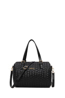 Woman Black Long-Strap Woven Shoulder Bag | Derimod