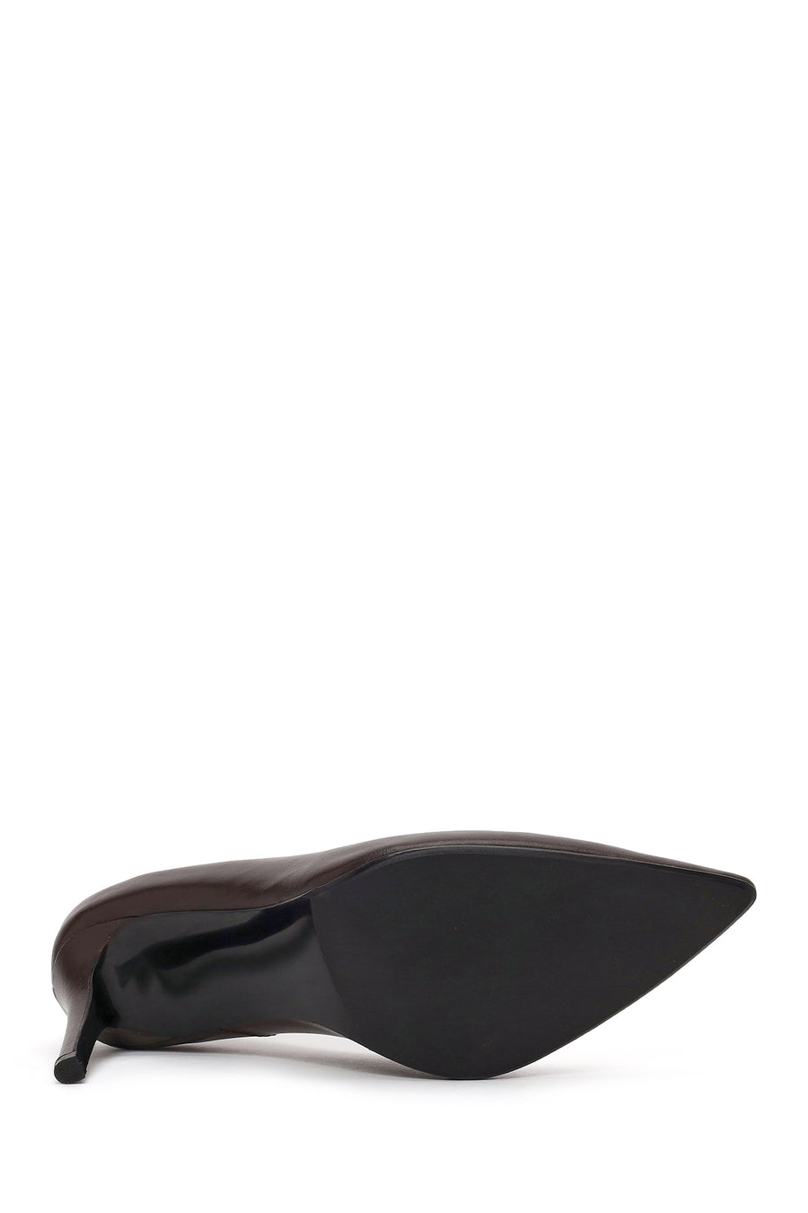 Woman Brown Thin-heeled Leather Stiletto
