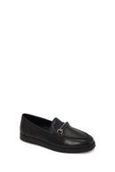 Woman Black Buckled Thick-Soled Leather Comfort Loafer | Derimod