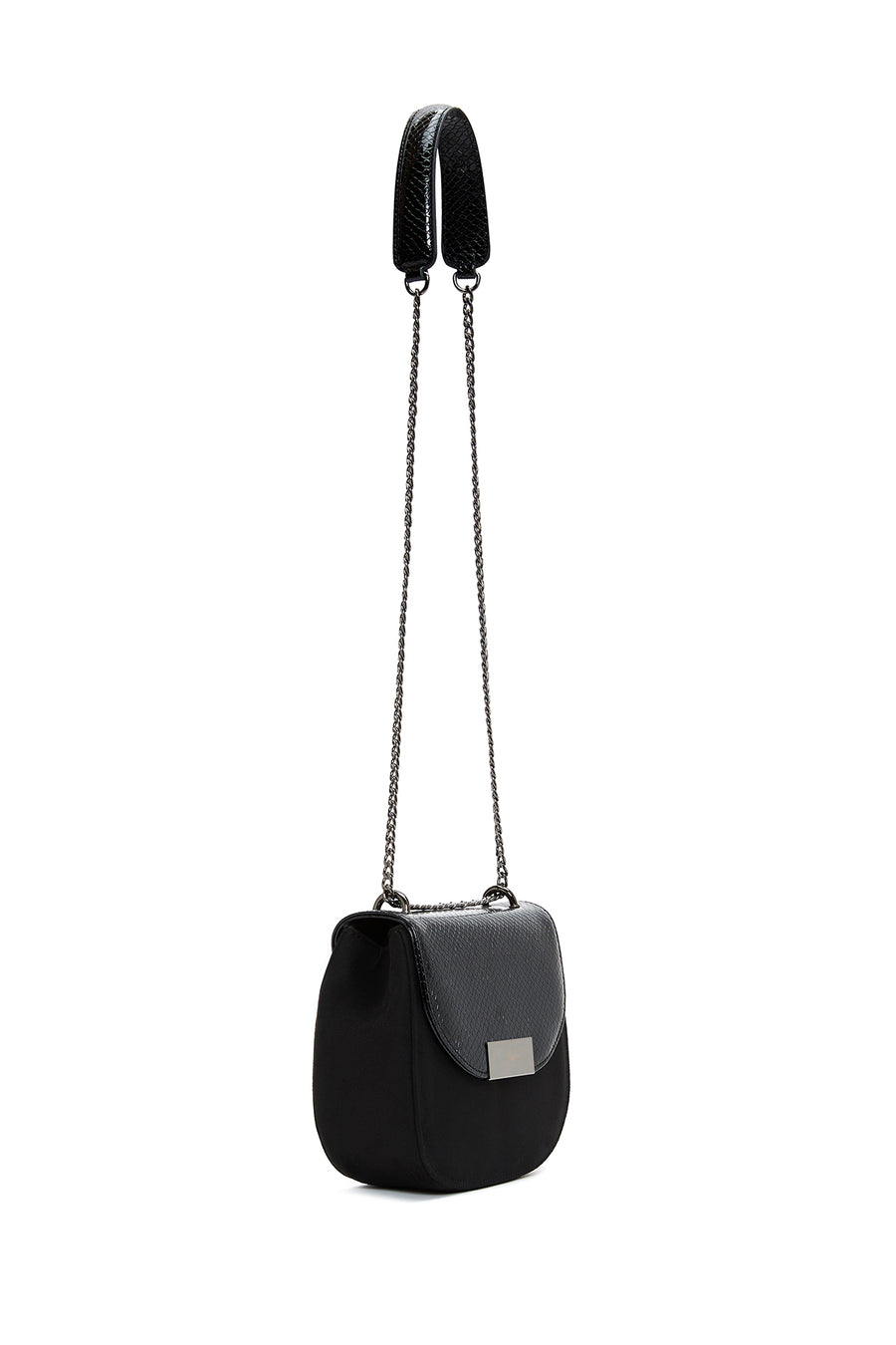 Women's Black Chain Strap Printed Shoulder Bag