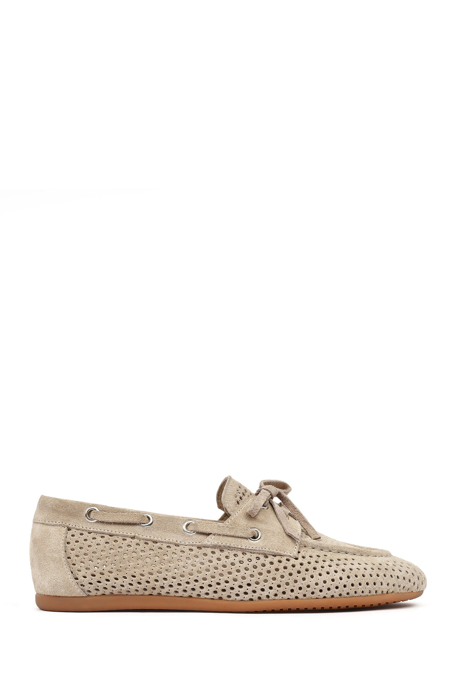 Women's Beige Suede Leather Loafer 26PFD202210 | Derimod