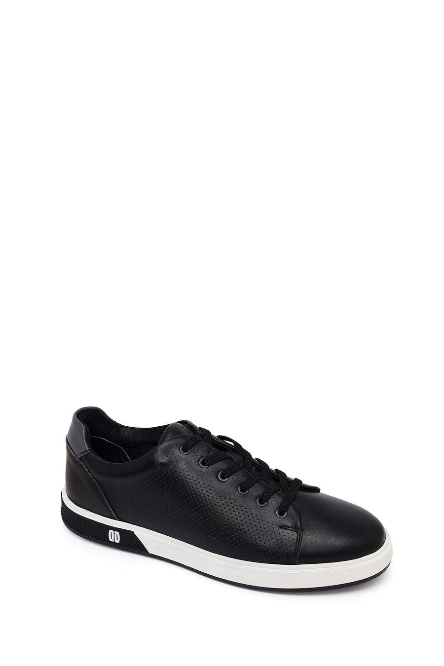Male Black Lace-Up Leather Sneaker