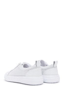 Men's White Leather Printed Sneaker | Derimod