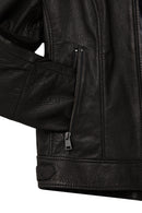 Prima Woman Black Short Leather Jacket | Derimod