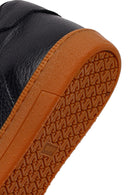Erkek Siyah Bağcıklı Deri Sneaker | Derimod
