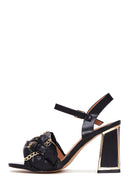 Women's Black Thick Heeled Sandals | Derimod