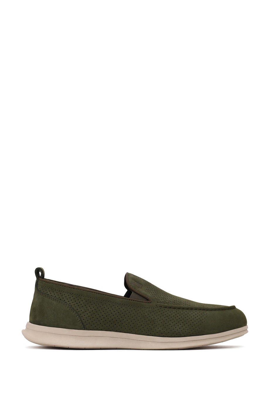 Erkek Haki Nubuk Deri Loafer 26SFD7657V3 | Derimod