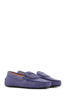 Women's Navy Blue Suede Leather Loafer | Derimod