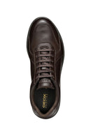 Geox Erkek Kahverengi Spherica Ec12 Bağcıklı Deri Casual Sneaker | Derimod