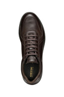 Geox Men's Brown Spherica Ec12 Lace-Up Leather Casual Sneaker | Derimod