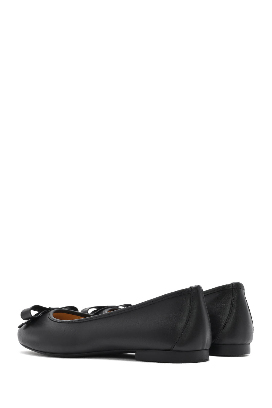 Women's Black Leather Ballerinas