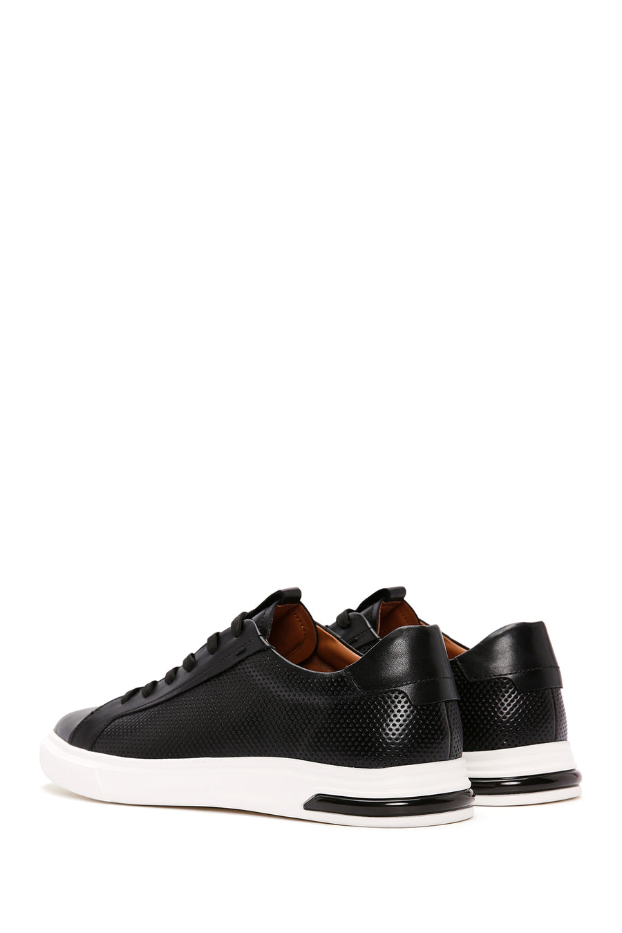 Male Black Lace-Up Leather Sneaker