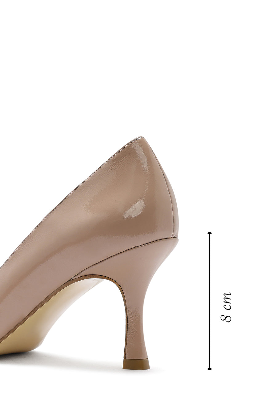 Women's Beige Thin Heeled Patent Leather Stiletto