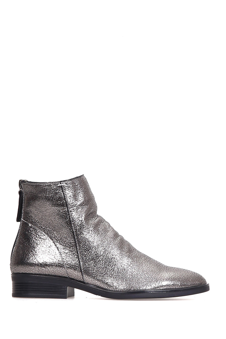 Women's Silver Leather Boots 18WFD200432 | Derimod