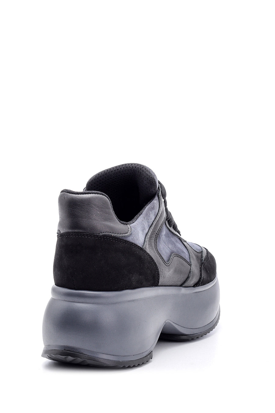 Women's High-Sole Leather Sneaker