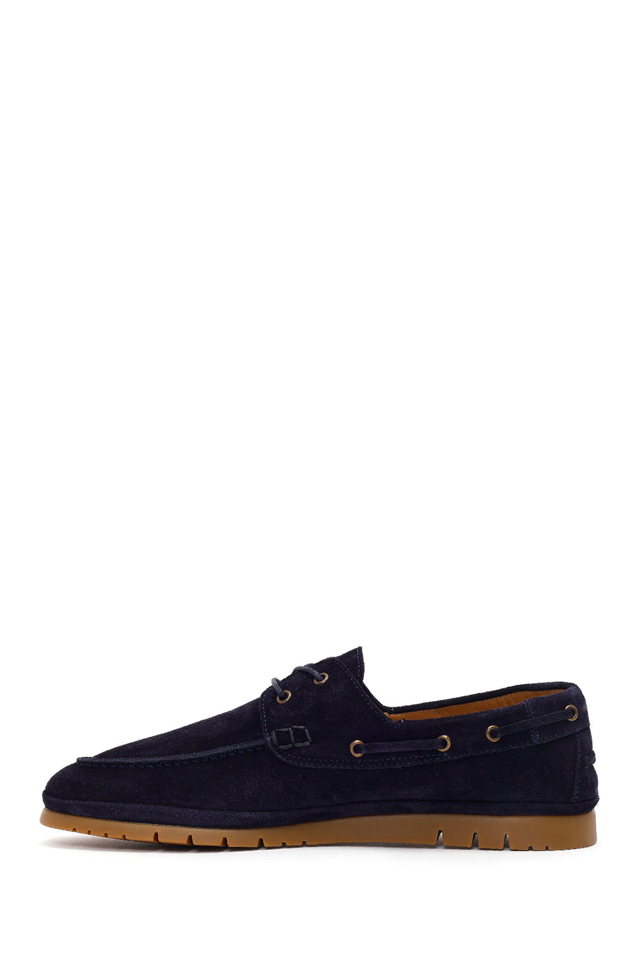 Men's Navy Blue Lace-up Suede Leather Casual Shoes