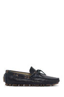 Men's Navy Blue Leather Comfort Loafer | Derimod