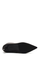 Woman Black Zip Closure Stiletto Heel Leather Boots | Derimod