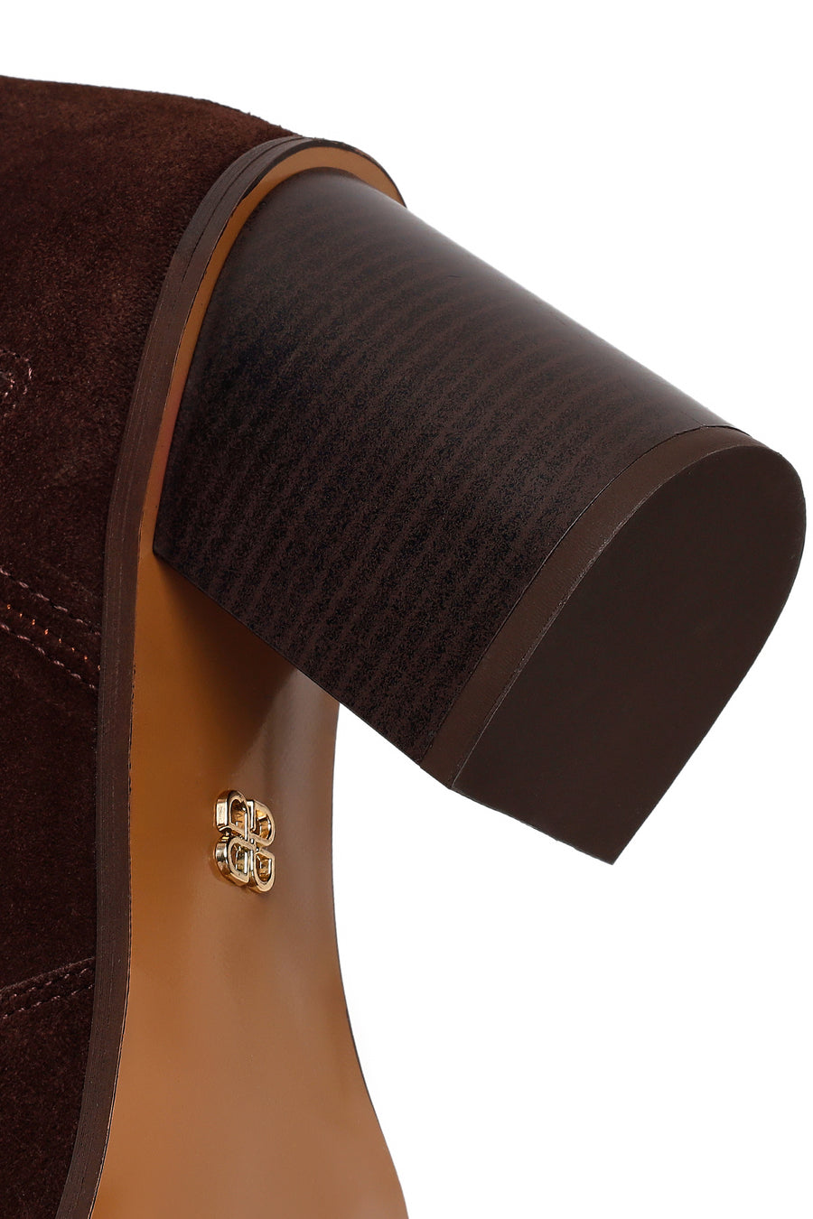 Woman Brown Chunky-Heeled Suede Cowboy Boots
