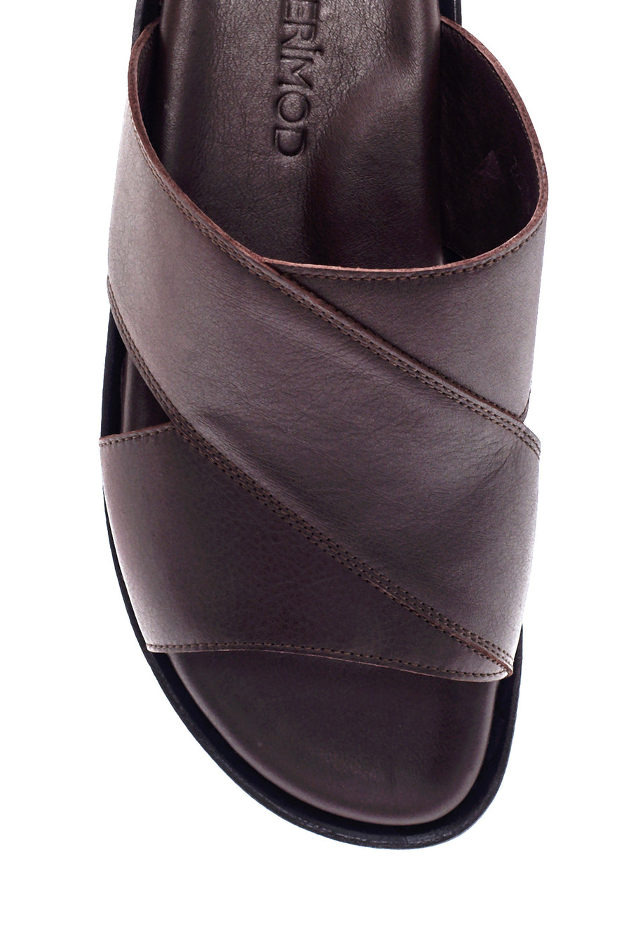 Men's Brown Leather Slippers