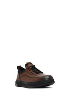 Men's Brown Lace-Up Thick-Soled Leather Sneaker | Derimod