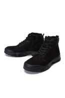 Men's Black Nubuck Leather Casual Zippered Boots | Derimod