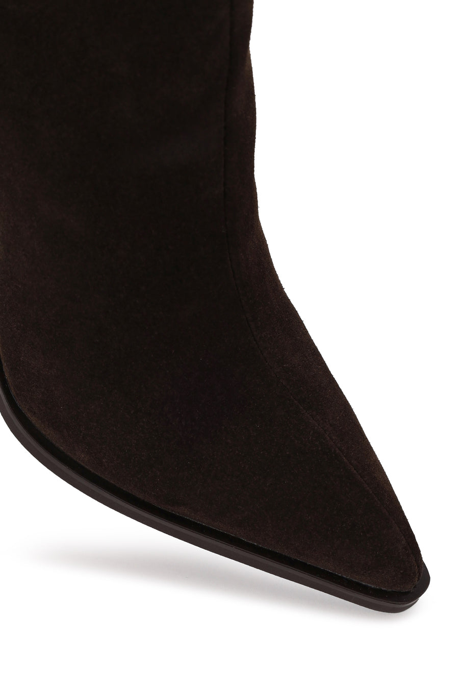 Woman Brown Zip Closure Heeled Suede Boots
