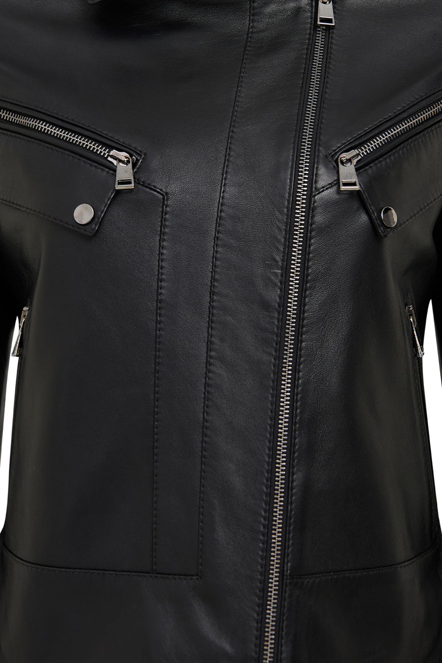 Roma Women's Black Biker Leather Jacket