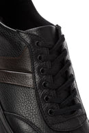 Male Black Lace-Up Thick-Soled Leather Sneaker | Derimod