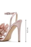 Women's Beige Ankle Strap Accessory Detailed Thin Heel Sandals | Derimod