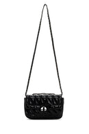 Women's Black Long Strap Quilted Metallic Crossbody Bag | Derimod