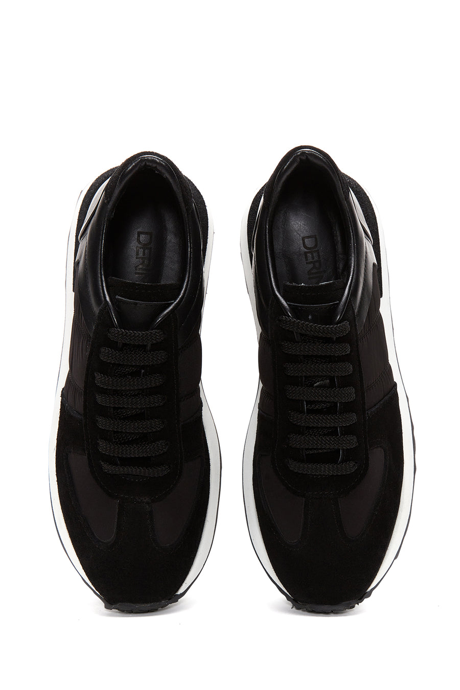Erkek Siyah Süet Detaylı Sneaker
