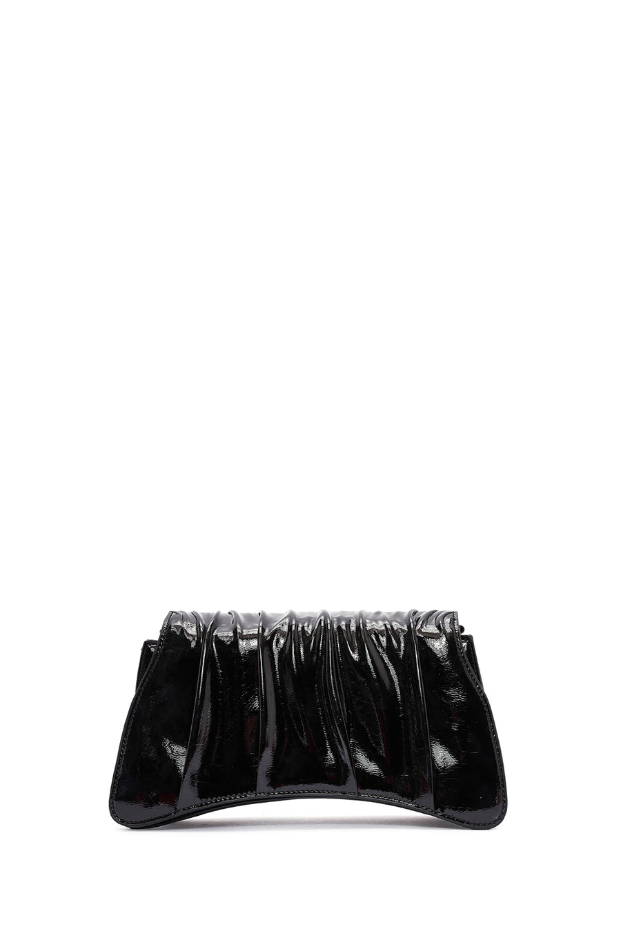 Women's Black Chain Strap Patent Leather Shoulder Bag