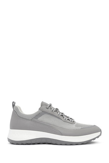 Men's Grey Lace-Up Thick-Sole Sneakers 25SFD692614 | Derimod