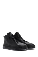 Male Black Zip Closure Leather Sport Boots | Derimod