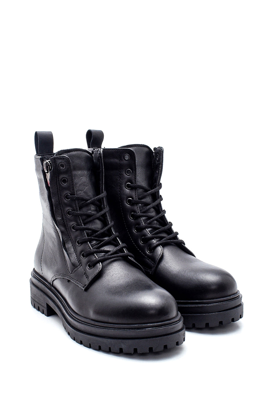 Women's Leather Zippered Boots